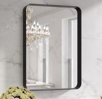 LOAAO Black Metal Framed Bathroom Mirror for Wall, 22X30 Inch Rounded Rectangle Mirror, Matte Black Bathroom Vanity Mirror Farmhouse, Anti-Rust, Tempered Glass, Hangs Horizontally or Vertically New In Box $150