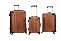 Rockland Sonic 3pc ABS Hardside Luggage Set (20/24/28) in Brown New In Box $299