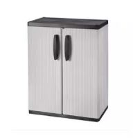 HDX Plastic Freestanding Garage Base Cabinet 27 in. W x 39 in. H x 15 in. D in Gray New In Box $199