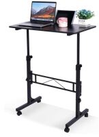 Klsmyhoki Standing Desk Adjustable Height, Mobile Stand Up Desk with Wheels Small Computer Desk Rolling Desk, Portable Laptop Desk Black Standing Table Sit Stand Home Office Desks 16"x31.5" Height 27"-43.5" New In Box $199