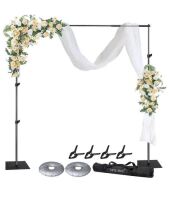 Hyj-inc Pipe and Drape Photography Backdrop Stand Kit Adjustable Photo Background Stand 10ft x 8.5ft with Metal Base for Parties Weddings Birthday Party Events Photo Booth with 4 Clamps, Carrying Bag New In Box $209.99