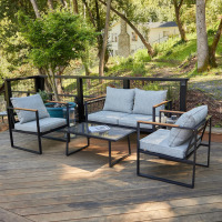 East Oak Courtyard Patio Furniture Set 4-Piece Outdoor Patio Set with Sofa $999 (Similar to Picture)
