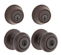Kwikset Cove Venetian Bronze Keyed Entry Door Knob and Single Cylinder Deadbolt Project Pack featuring SmartKey and Microban New In Box $119.99