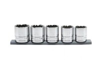 Husky 1/2 in. Drive Metric / SAE Large Socket Set (5-Piece) New Assorted $79