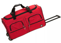 Rockland 124L Rolling Duffel Bag In Red, New $89