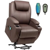 LACOO Brown Leather Standard (No Motion) Recliner with Power Lift, New in Box $599