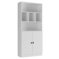 FUFU&GAGA White Wood Quick Assemble Base Kitchen Cabinet With 2 Doors and Shelves (31.5 in W x 11.5 in D x 70.9 in H), New in Box $299