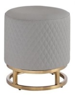 FUKAYI Luxury Faux Leather Vanity Stool in Grey New In Box $299