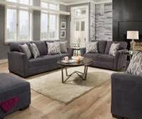 Lane Home Furnishings Sofa, Loveseat and Cuddler Chair 3 Piece Set in Pacific Steel Blue/Highway Driftwood/Cruze Driftwood, 7058 Brand New $2799