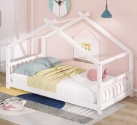 ANBAZAR Twin Size House Bed Wood Bed White New In Box $450