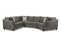 Lane Home Furnishings 2903 3 Piece Sectional with Ottoman in Caymen Charcoal/Beach House Titanium Brand New $2999