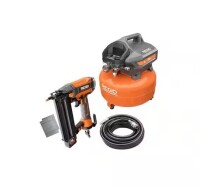 Ridgid 6 Gal. Electric Pancake Air Compressor and Pneumatic 18-Gauge 2-1/8 in. Brad Nailer New In Box $499