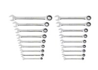 GEARWRENCH SAE/MM 90-Tooth Pro Combination Ratcheting Wrench Tool Set with Tray (18-Piece) New $209.99