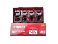 Husky 16 ft. 1.25 in. Ratchet Tie-Down Straps with S-Hook (4-Pack) New In Box $79