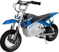 Razor Mx350 24-Volt Dirt Rocket Electric Motocross Bike, Blue On Working $599