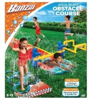 Banzai 2-in-1 Obstacle Course Water Slide, Ages 5-12, Unisex New In Box $79