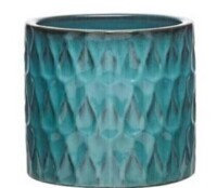 Southern Patio Ariel Medium 9.5 in. x 8.66 in. 7 qt. Blue Ceramic Indoor Pot New $79