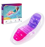 Swimways Dry Float Lounger Pool Float, Translucent Inflatable Recliner Chair for Adults with Fast Inflation, Foot Rest & Cup Holder New In Box $39