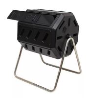 FCMP Outdoor Plastic Dual Chamber Tumbling Composter Outdoor Elevated Rotating Garden Compost Bin New In Box $299