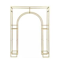 Yiyibyus 94.5 in. x 70.9 in. Gold Metal Wedding Arch Backdrop Stand Background Decoration Garden Arbor Frame New In Box $299