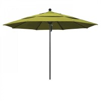 California Umbrella 11' Black Aluminum Market Patio Umbrella, Olefin Kiwi, New in Box $399