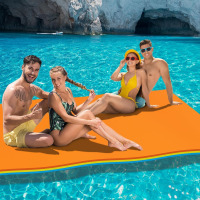 Sportsad 6' x 4' Floating Water Mat, Foam Water Floating Pad, Tear-Resistant XPE Foam, Lily Pad for Water Recreation Pool, Beach, Ocean, Lake, Suitable for Multiple Users, Orange/Blue/Yellow, New in Box $199