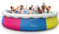 EVAJOY Inflatable Top Ring Swimming Pools 18ft x 48in Round Pool Include Filter Pump Include Filter Pump Blue New In Box $450