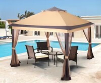 PamaPic 11 ft. x 11 ft. Brown Pop Up Gazebo $299