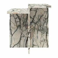 CosmoLiving by Cosmopolitan Brielle Accent Table, Onyx Marble, New in Box $199