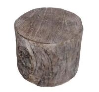 A & B Home 9.7 in. Round Natural Medium Tree Stump Cement Stool $199