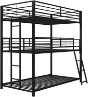 DHP Your Zone June Triple Twin Metal Bunk Bed in Black, New in Box $499