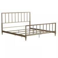 CosmoLiving by Cosmopolitan Blair Brass Gold King Size Metal Bed, New in Box $499