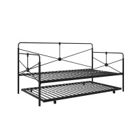 DHP Bradford Metal Daybed with Trundle, Living Room and Bedroom Furniture, Black, Twin/Twin Size, New in Box $399