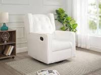 Naomi Odelia Swivel Glider Rocker Recliner in Bright White New In Box $599