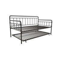 DHP Wallace Metal Daybed with Trundle, Twin, Black, New in Box $399