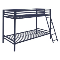 Mainstays Premium Twin over Twin Metal Bunk Bed, Blue, New in Box $399