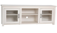 Flash Furniture Sheffield Engineered Wood TV Stand for 80" TVs, Media Console/TV Cabinet with 3 Adjustable Shelves and Glass Doors, White Wash Finish New In Box $399