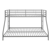 Mainstays Small Space Junior Twin over Full Low Profile Metal Bunk Bed, Silver, New in Box $299