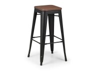 DHP Fusion 30" Metal Bar Stool with Wood Seat in Black, New in Box $299