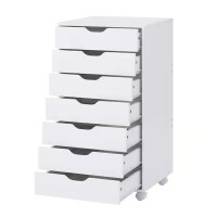 Naomi Home 7-Drawer Office Storage File Cabinet on Wheels, Mobile Under Desk Filing Drawer, Craft Storage for Home, Office, White, New in Box $299