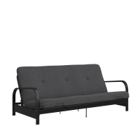 DHP Caddie 6-Inch Futon Mattress with Tufted Cover and Recycled Polyester Fill, Full, Gray Linen, New in Box $199