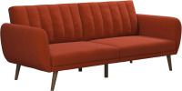 Novogratz Brittany Persimmon Linen Convertible Futon, New in Box $399