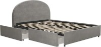 Mr. Kate Moon Upholstered Bed with Storage, Queen Size Frame, Light Gray Velvet, DA4039439MK, New in Box $599