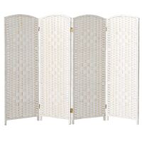 Red Lantern 4 ft. Short Diamond Weave Fiber Folding Screen - White - 4 Panels New In Box $219