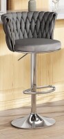 AWQM Swivel Velvet Bar Stool for Kitchen Island with Back, Adjustable Counter Height Barstool Bar Chair, Soft Cushion, Round Base New In Box $299