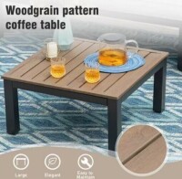 Phi Villa Woodgrain Pattern Outdoor Patio Coffee Table New In Box $199