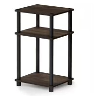 Furinno Just 13.4 in. Columbia Walnut/Black 22.8 in. Rectangular Wood End Table New In Box $99