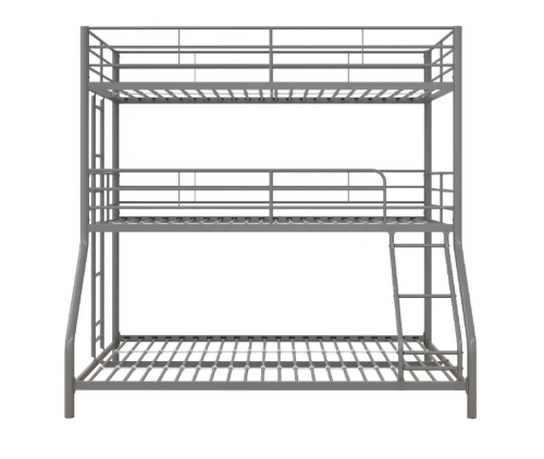 DHP Everleigh Kids' Triple Bunk Bed, Twin Over Twin Over Full, Silver, New in Box $599