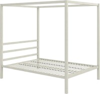 DHP Modern Metal Canopy Platform Bed with Minimalist Headboard and Four Poster Design, Underbed Storage Space, No Box Spring Needed, Full, White, New in Box $399