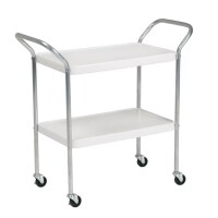 COSCO Stylaire 2 Tier Serving Cart, White & Silver, New in Box $199